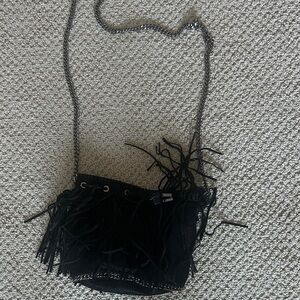 Stella McCartney Black Crossbody Bag with Fringe